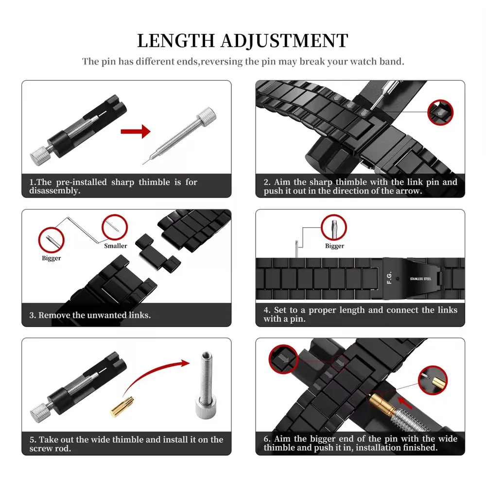 Bracelet acier 18 à 22 mm pour Samsung Galaxy Watch 7