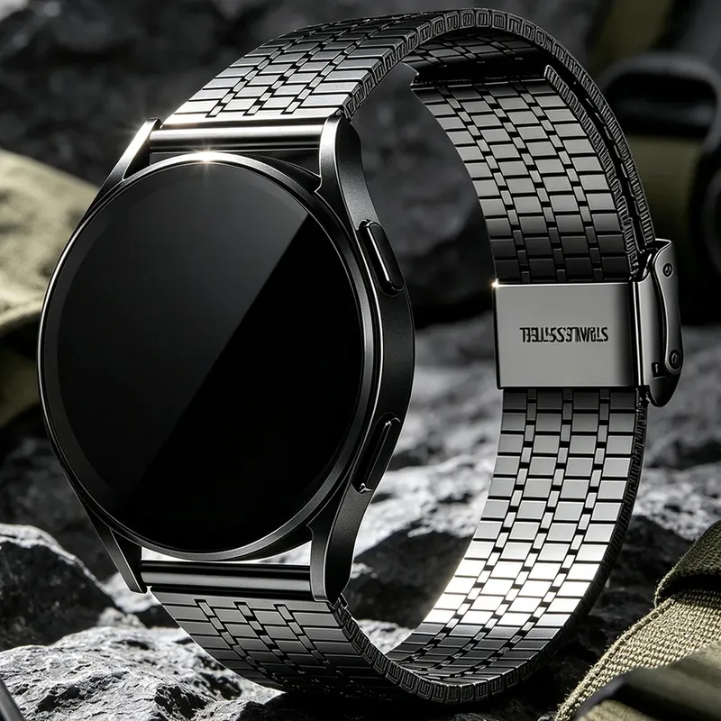 Bracelet acier 20 à 22 mm pour Huawei et Samsung