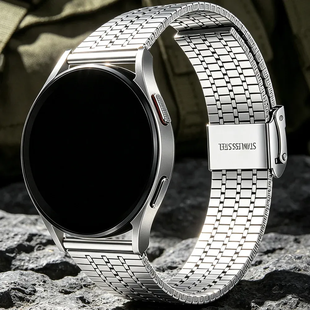 Bracelet acier 20 à 22 mm pour Huawei et Samsung