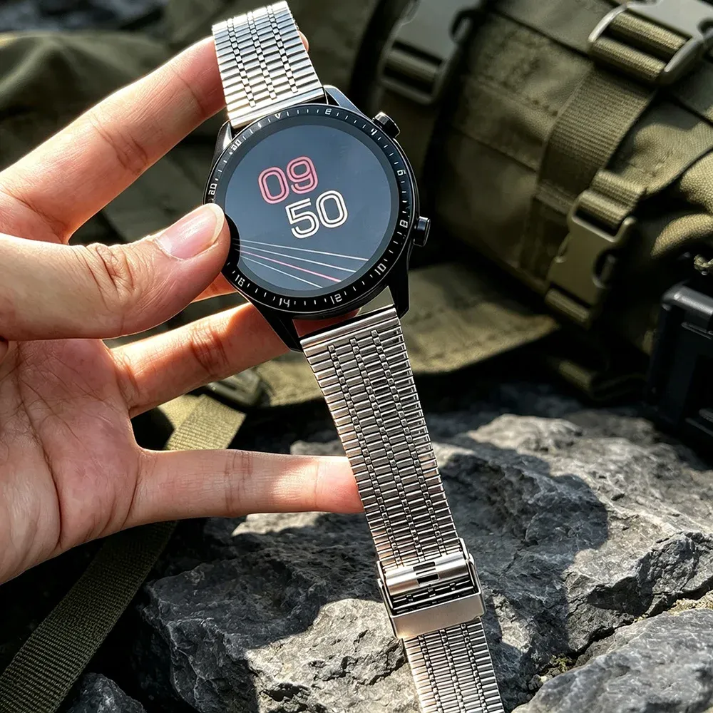 Bracelet acier 20 à 22 mm pour Huawei et Samsung