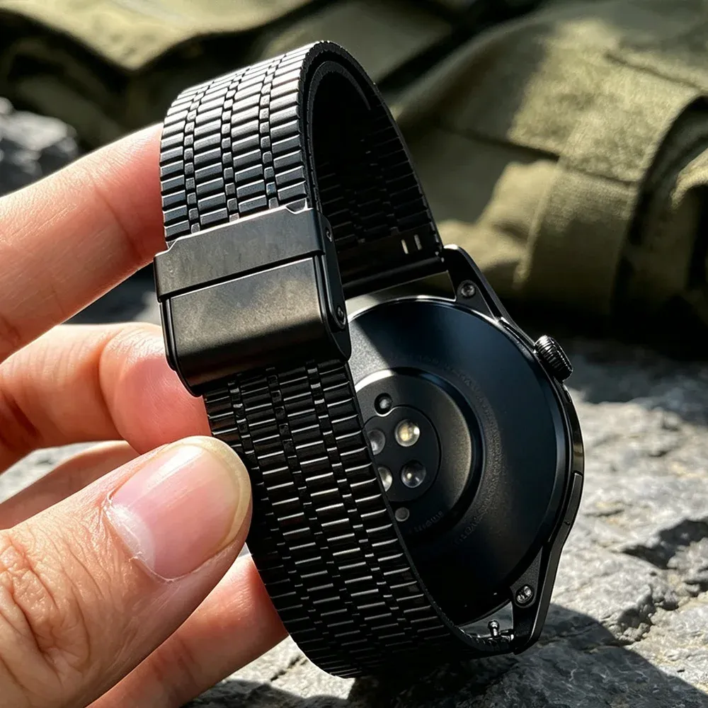 Bracelet acier 20 à 22 mm pour Huawei et Samsung
