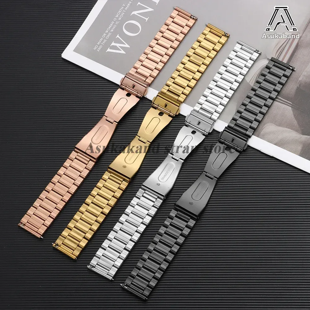 Bracelet acier 20 à 22 mm pour Samsung et Huawei
