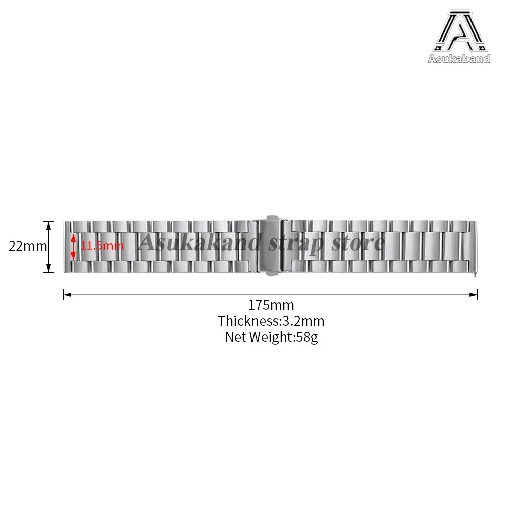 Bracelet acier 20 à 22 mm pour Samsung et Huawei