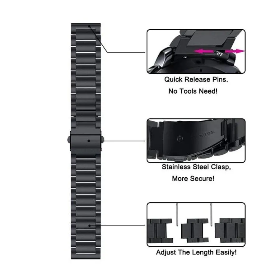 Bracelet acier 22 mm pour Huawei Watch GT6 5 4 3