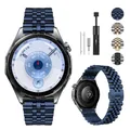 Bracelet acier 22 mm pour Huawei Watch GT7 Pro – Couleur du bracelet Blue