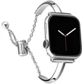 Bracelet acier diamant pour Apple Watch 38 à 49 mm femmes – Couleur argent