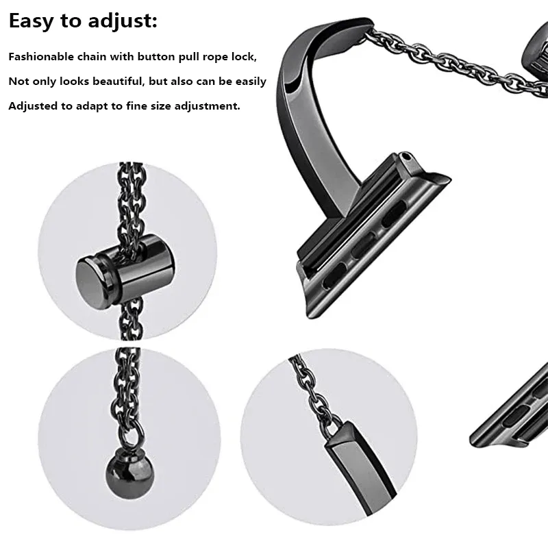 Bracelet acier diamant pour Apple Watch 38 à 49 mm femmes