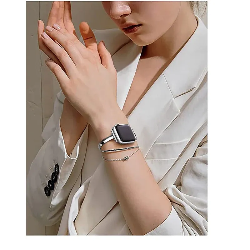 Bracelet acier diamant pour Apple Watch 38 à 49 mm femmes