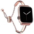 Bracelet acier diamant pour Apple Watch 38 à 49 mm femmes – Couleur or rose