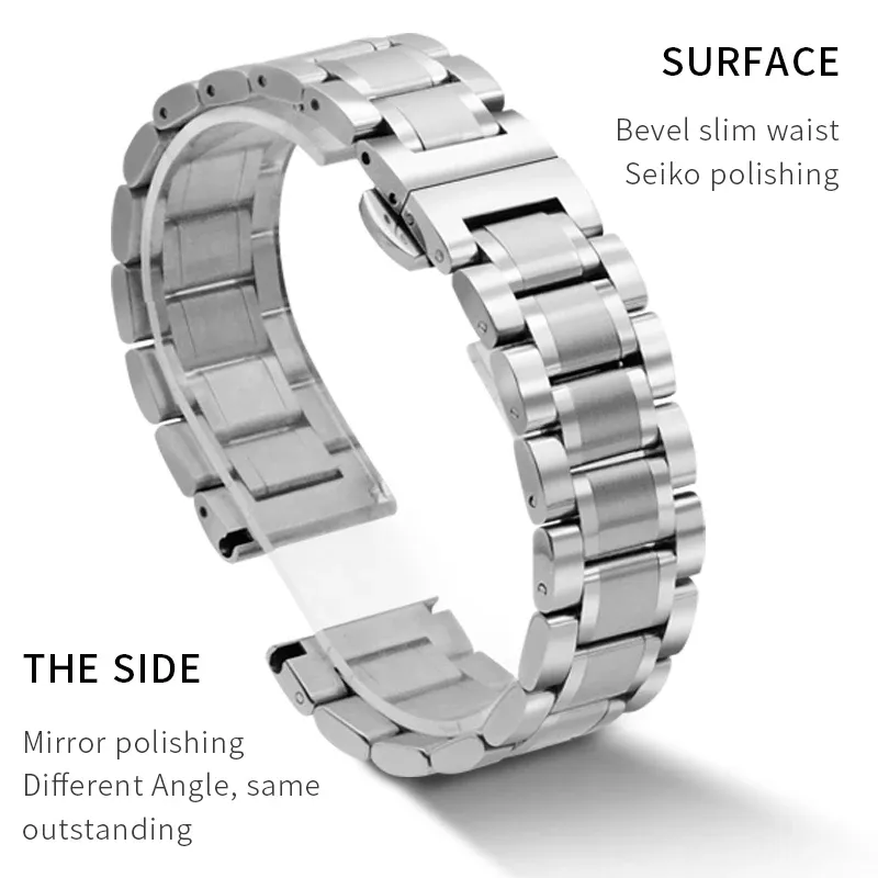 Bracelet acier inoxydable 12 à 22 mm pour Longines Huawei
