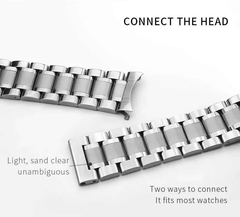 Bracelet acier inoxydable 12 à 22 mm pour Longines Huawei