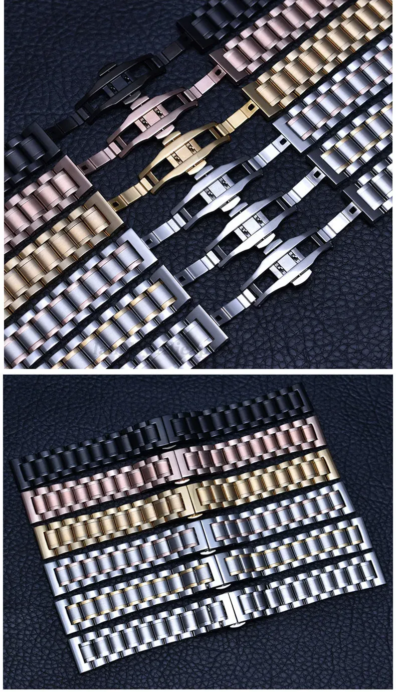 Bracelet acier inoxydable 12 à 24 mm poli ou brossé