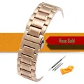 Bracelet acier inoxydable 12 à 24 mm poli ou brossé – Couleur du bracelet Rose Gold