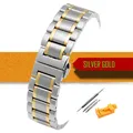 Bracelet acier inoxydable 12 à 24 mm poli ou brossé – Couleur du bracelet Silver Gold