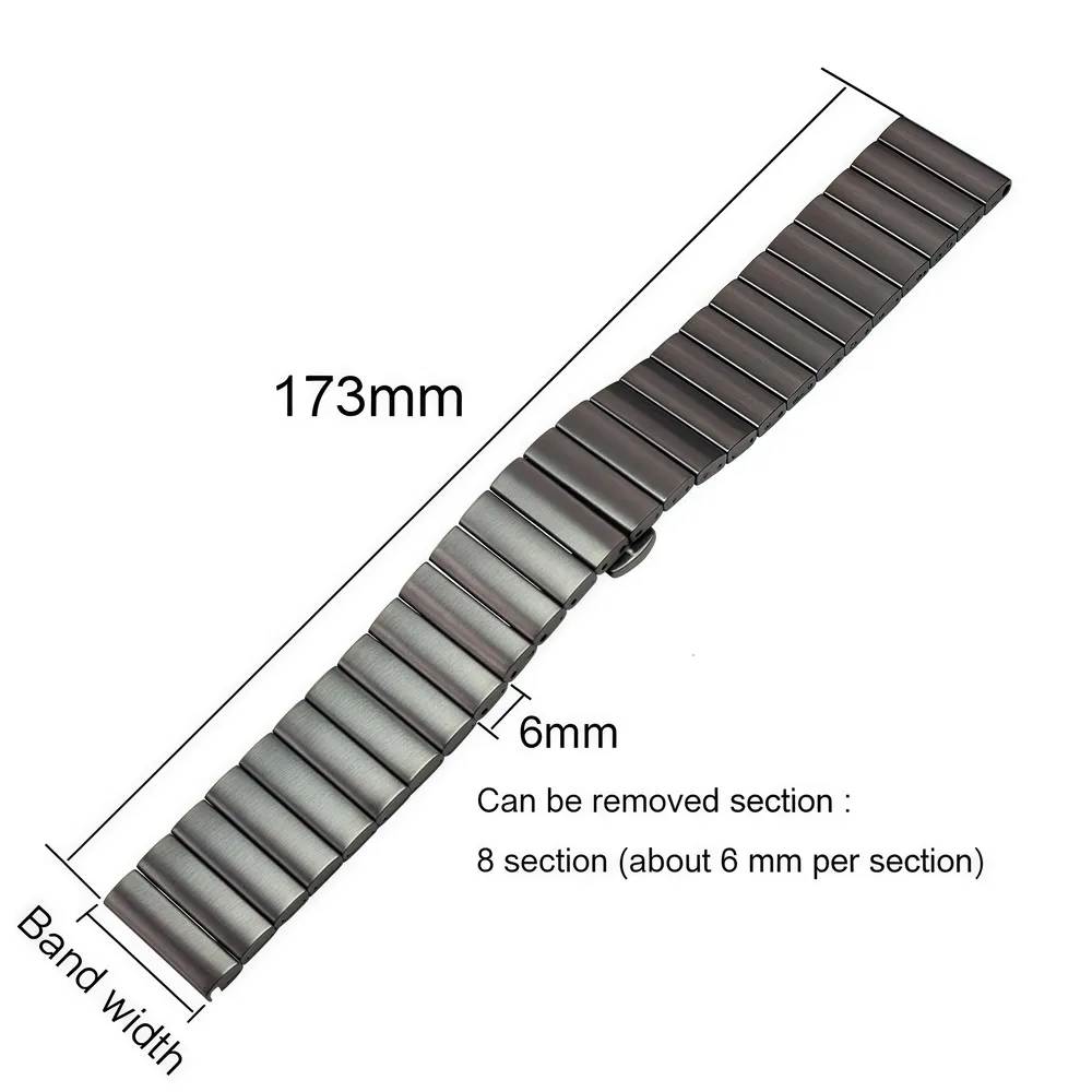 Bracelet acier inoxydable 16 à 22 mm à dégagement rapide