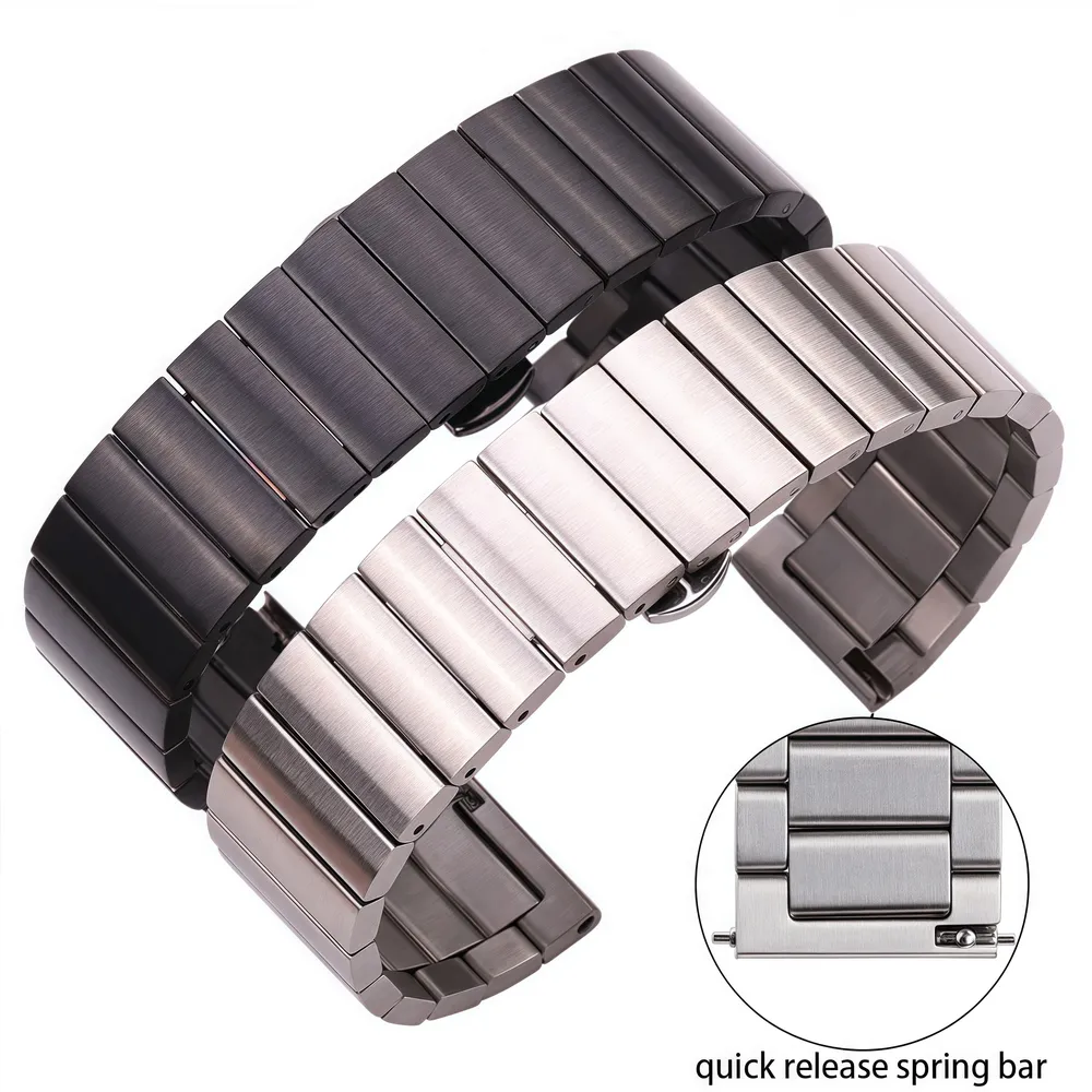 Bracelet acier inoxydable 16 à 22 mm à dégagement rapide