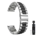 Bracelet acier inoxydable 18 à 22 mm – Couleur du bracelet Argent noir