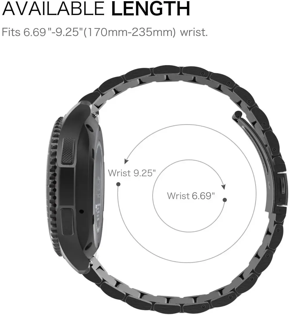 Bracelet acier inoxydable 18 à 22 mm
