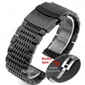 Bracelet acier inoxydable 18 à 24 mm pour Samsung – Couleur du bracelet Black-Solid Buckle