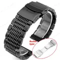 Bracelet acier inoxydable 18 à 24 mm pour Samsung – Couleur du bracelet Black-Thin Buckle