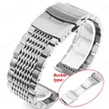 Bracelet acier inoxydable 18 à 24 mm pour Samsung – Couleur du bracelet Silver-Thin Buckle