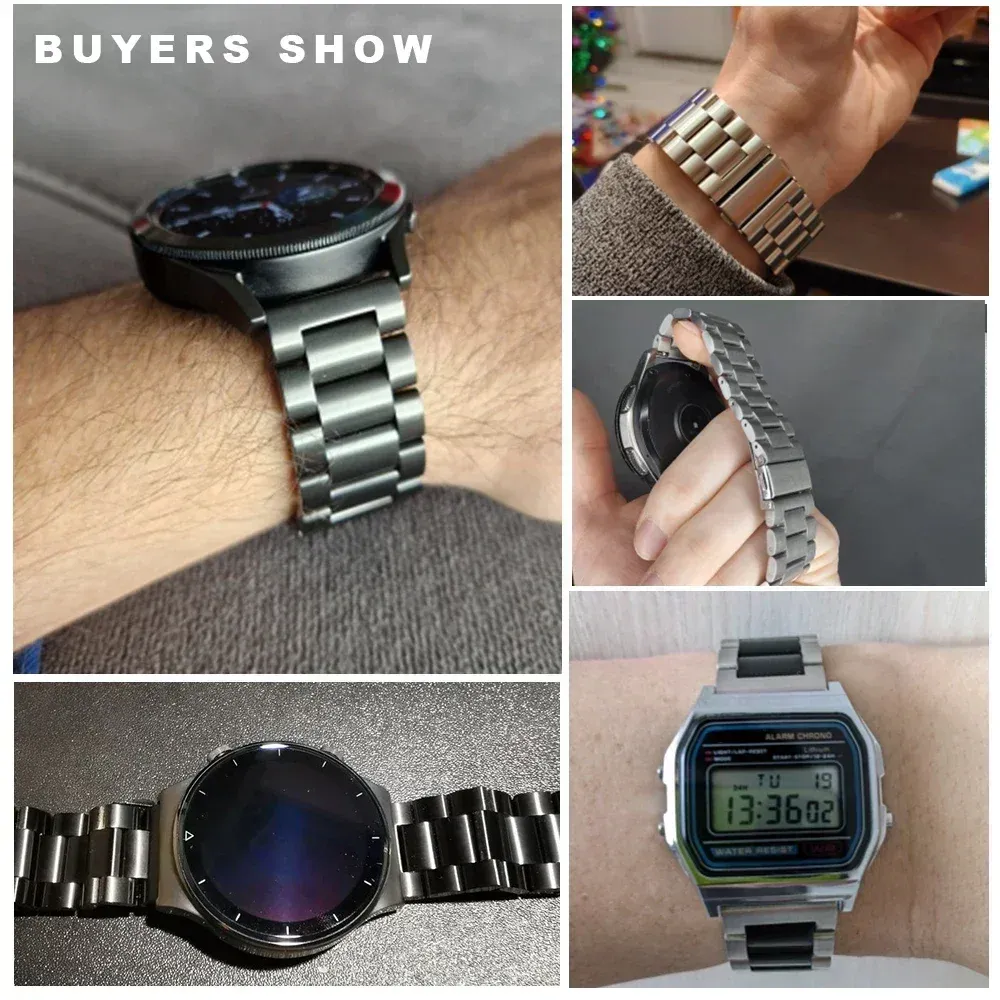 Bracelet acier inoxydable 22 mm pour Amazfit Huawei