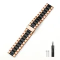 Bracelet acier inoxydable 22 mm pour Amazfit Huawei – Couleur du bracelet Rose gold black