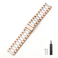 Bracelet acier inoxydable 22 mm pour Amazfit Huawei – Couleur du bracelet Rose gold white