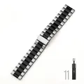 Bracelet acier inoxydable 22 mm pour Amazfit Huawei – Couleur du bracelet Silver black