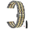 Bracelet acier inoxydable 22 mm pour Huawei Samsung – Couleur du bracelet black gold tool