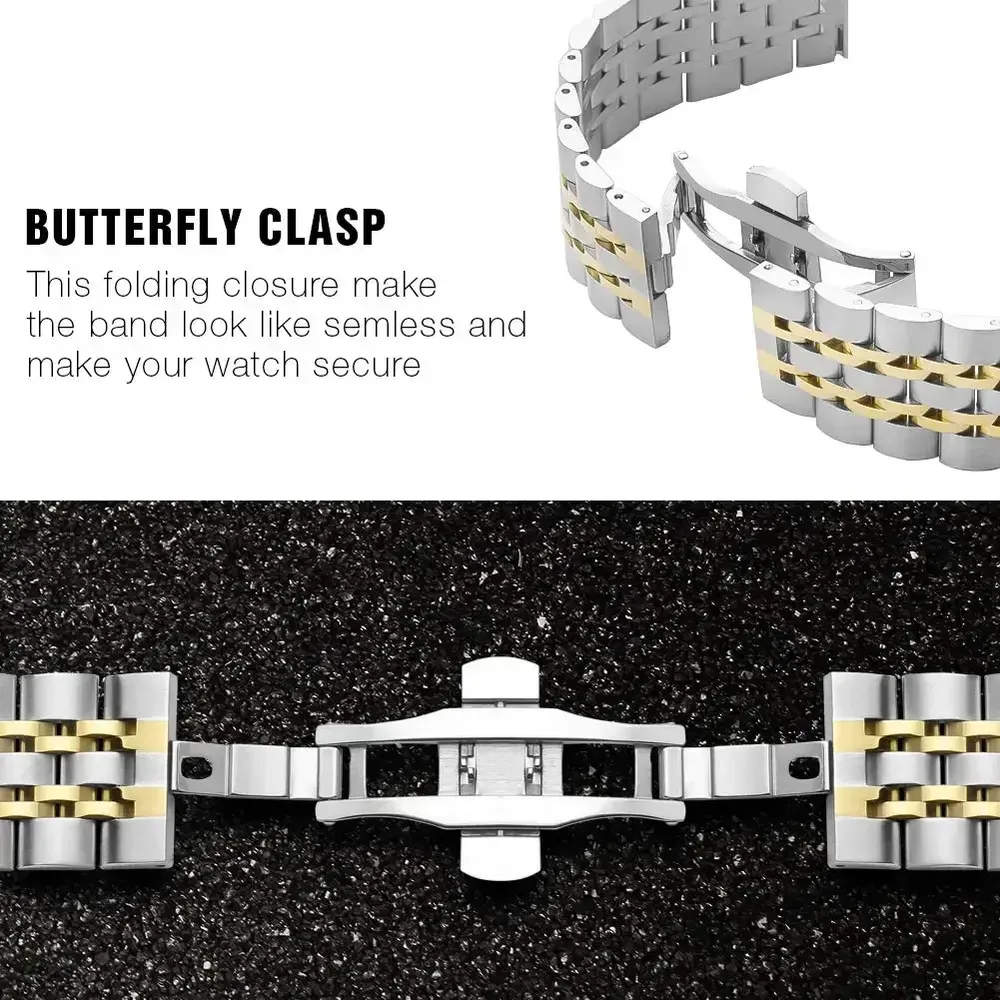 Bracelet acier inoxydable 22 mm pour Huawei Samsung