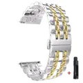 Bracelet acier inoxydable 22 mm pour Huawei Samsung – Couleur du bracelet Silver gold tool