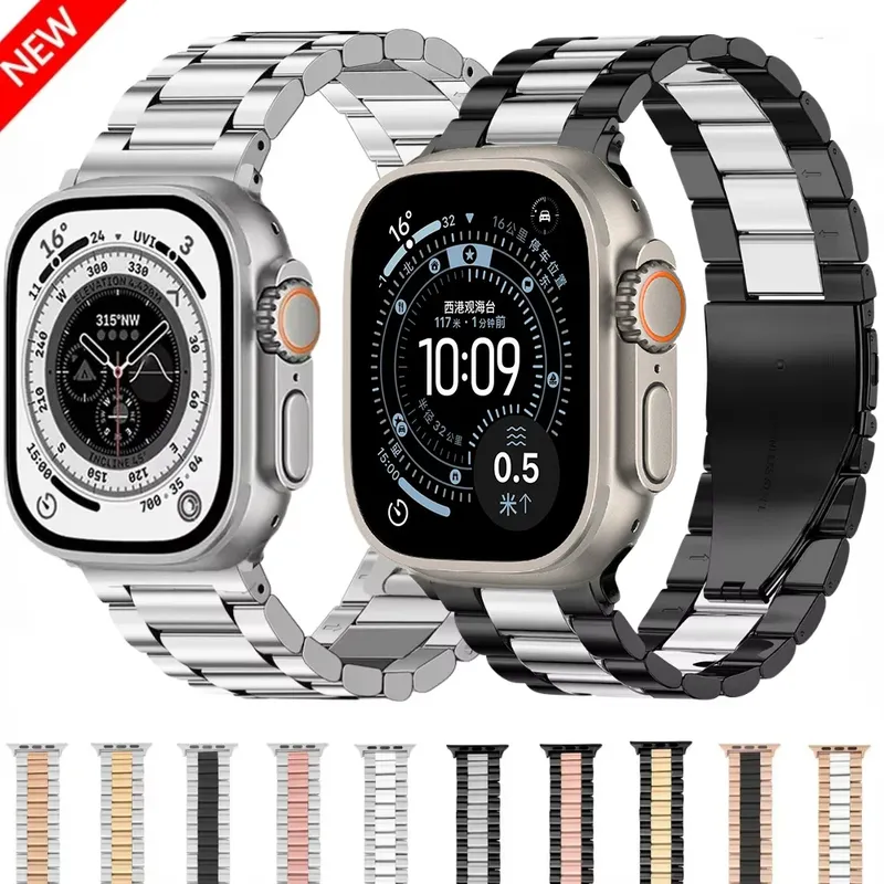 Bracelet acier inoxydable 38 à 49 mm pour Apple Watch