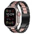 Bracelet acier inoxydable 38 à 49 mm pour Apple Watch – Couleur du bracelet Black rose powder