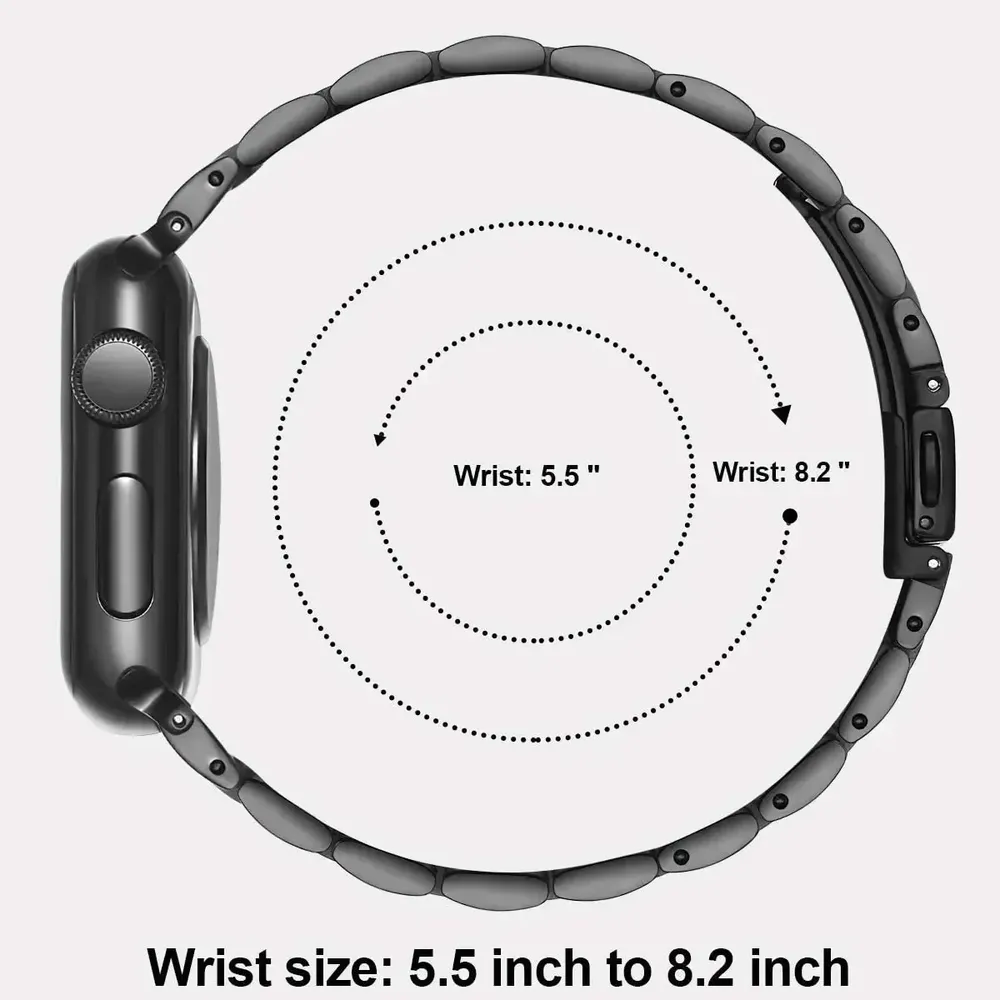 Bracelet acier inoxydable 38 à 49 mm pour Apple Watch