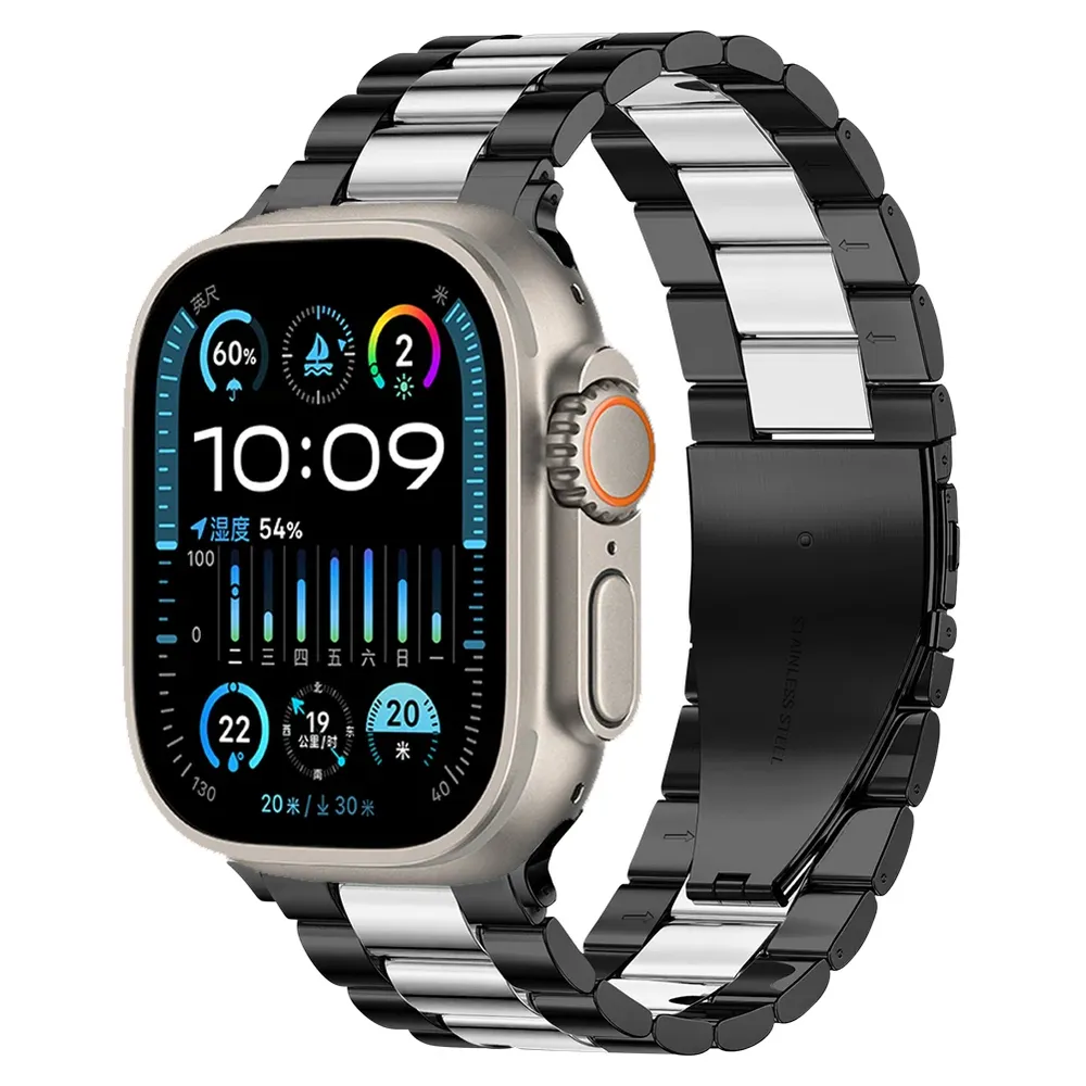 Bracelet acier inoxydable 38 à 49 mm pour Apple Watch