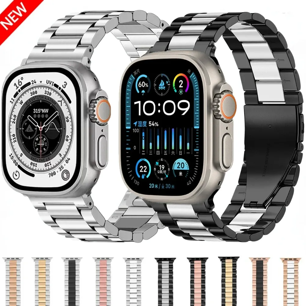 Bracelet acier inoxydable 38 à 49 mm pour Apple Watch