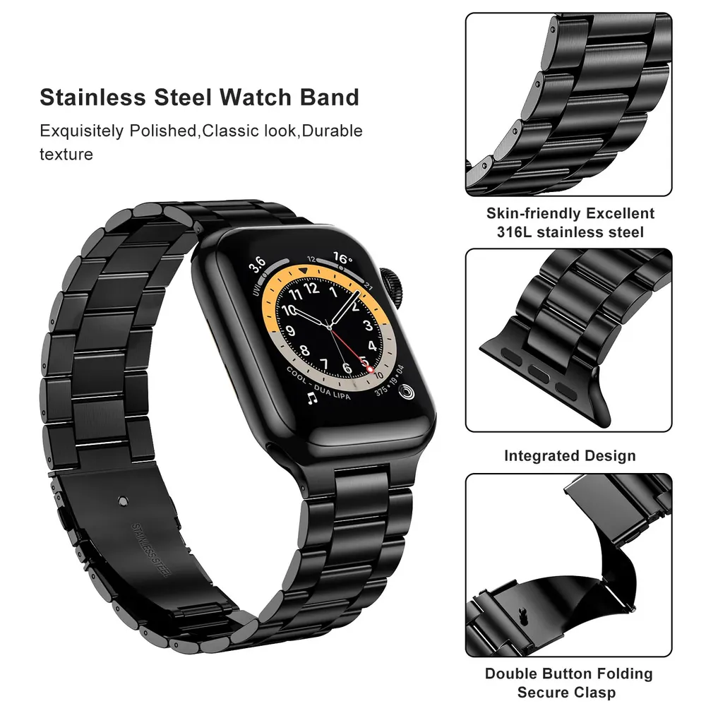 Bracelet acier inoxydable 38 à 49 mm pour Apple Watch