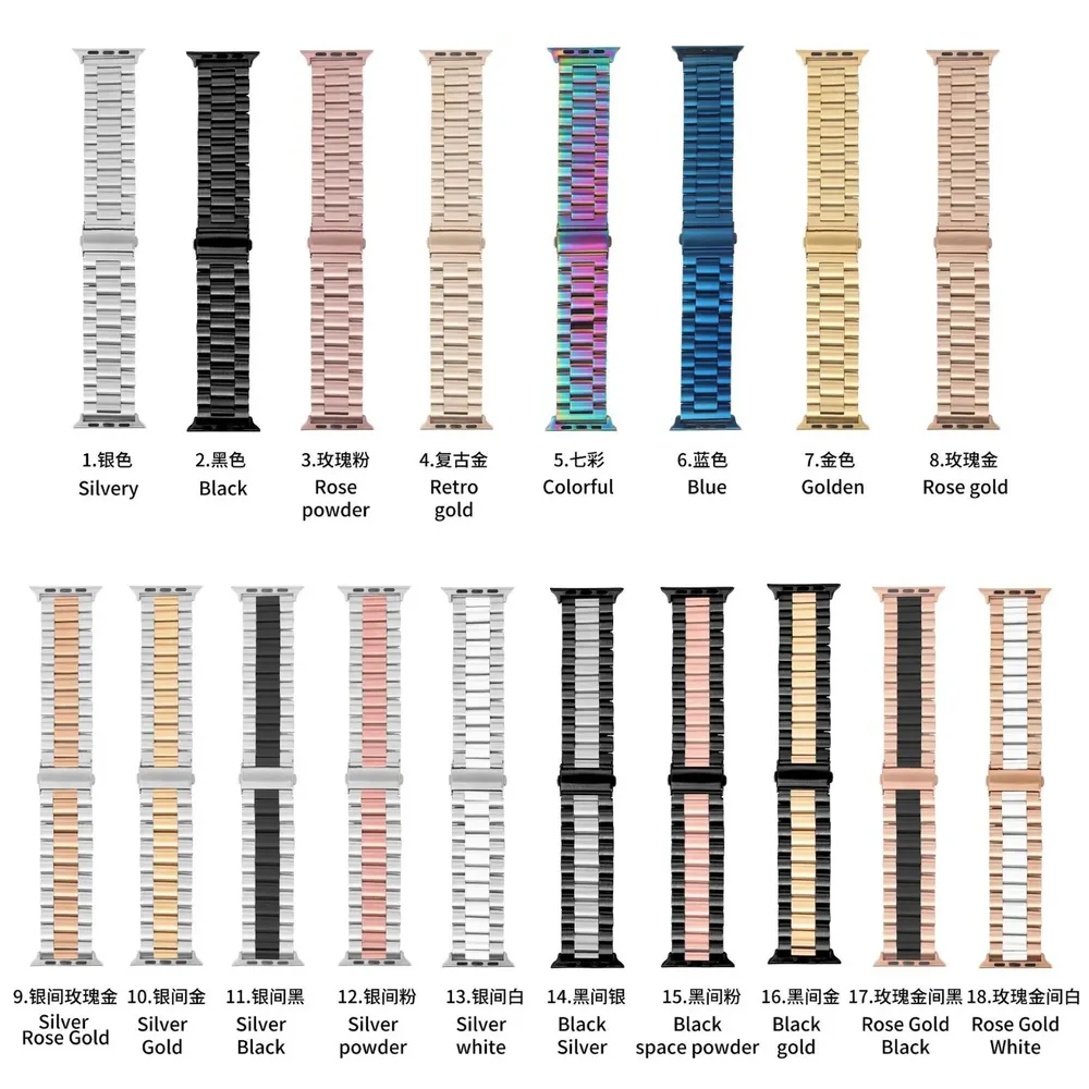 Bracelet acier inoxydable 38 à 49 mm pour Apple Watch