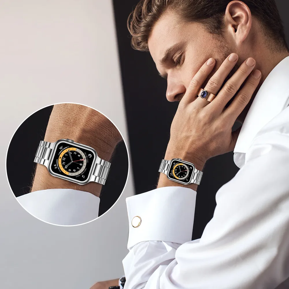 Bracelet acier inoxydable 38 à 49 mm pour Apple Watch
