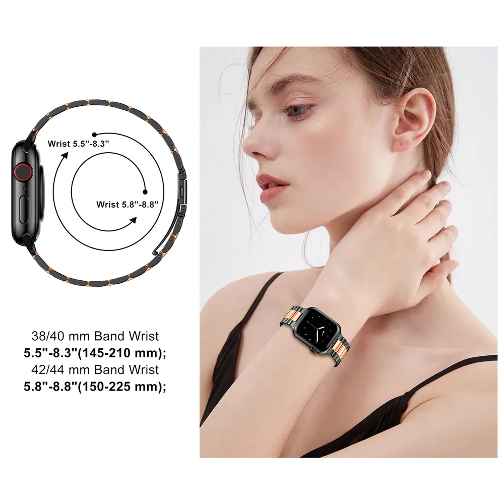 Bracelet acier inoxydable 38 à 49 mm pour Apple Watch