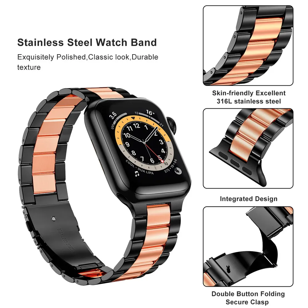 Bracelet acier inoxydable 38 à 49 mm pour Apple Watch