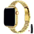 Bracelet acier inoxydable 38 à 49 mm pour Apple Watch – Couleur du bracelet Gold
