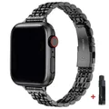 Bracelet acier inoxydable 38 à 49 mm pour Apple Watch – Couleur du bracelet noir