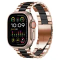 Bracelet acier inoxydable 38 à 49 mm pour Apple Watch – Couleur du bracelet Rose gold black