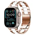 Bracelet acier inoxydable 38 à 49 mm pour Apple Watch – Couleur du bracelet Rose gold white