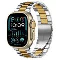 Bracelet acier inoxydable 38 à 49 mm pour Apple Watch – Couleur du bracelet Silver gold