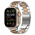 Bracelet acier inoxydable 38 à 49 mm pour Apple Watch – Couleur du bracelet Silver rose gold
