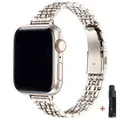 Bracelet acier inoxydable 38 à 49 mm pour Apple Watch – Couleur du bracelet Starlight