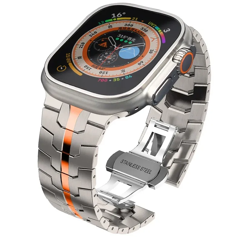 Bracelet acier inoxydable 40 à 49 mm pour Apple Watch